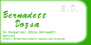 bernadett dozsa business card