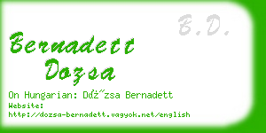 bernadett dozsa business card